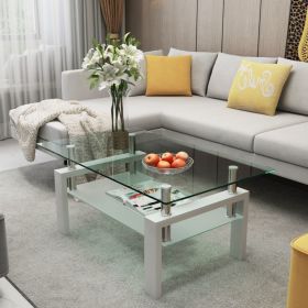 White Coffee Table, Clear Coffee Table, Modern Side Center Tables For Living