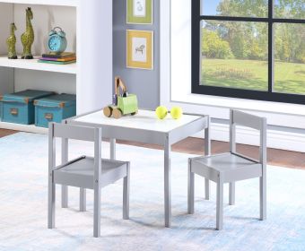 Gibson 3-Piece Dry Erase Kids Table & Two Chair Set, Gray