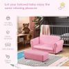 Kids Sofa Set with Footstool-Pink