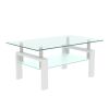 White Coffee Table, Clear Coffee Table, Modern Side Center Tables For Living