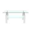 White Coffee Table, Clear Coffee Table, Modern Side Center Tables For Living