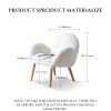 Qokori 100% Solid  Beech Wood Chair Frame,Sherpa Chair,Faux Wool White lounge chair,Chairs for Bedrooms 
Living Room"