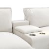 [VIDEO provided][New]109*57"Modern Sectional Cloud Sofa with Console,USB Charging Port,Reading Light,Cup Holder,4 Seat Chenille Modular Couch,Storable
