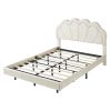2-Pieces Bedroom Sets Full Size Upholstered LED Platform Bed with Storage Ottoman-Velvet