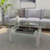 White Coffee Table, Clear Coffee Table, Modern Side Center Tables For Living