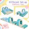 Soft Climb and Crawl Foam Playset 10 in 1, Safe Soft Foam Nugget Block for Infants, Preschools, Toddlers, Kids Crawling and Climbing Indoor Active Pla