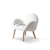 Qokori 100% Solid  Beech Wood Chair Frame,Sherpa Chair,Faux Wool White lounge chair,Chairs for Bedrooms 
Living Room"
