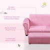 Kids Sofa Set with Footstool-Pink