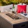 43" Fire Pit Table with Glass Shield with cover