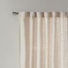 Faux Linen Rod Pocket and Back Tab Fleece Lined Curtain Panel