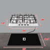 Propane gas stove 4 built-in double stove NG / LPG gas stove 24in natural gas gas stove combustion embedded stove gas kitchen stove, gas double-fired