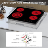 6400W electromagnetic cooker 24in built-in 4 burner ceramic table burner without electromagnetic field radiation LED display touch control