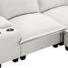 [VIDEO provided][New]109*57"Modern Sectional Cloud Sofa with Console,USB Charging Port,Reading Light,Cup Holder,4 Seat Chenille Modular Couch,Storable