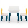 Multifunctional Rectangular Building Block Table - Gray and Yellow (with DIY Blocks)