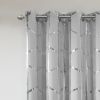 Total Blackout Metallic Print Grommet Top Curtain Panel