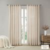 Faux Linen Rod Pocket and Back Tab Fleece Lined Curtain Panel