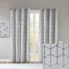 Total Blackout Metallic Print Grommet Top Curtain Panel
