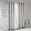 Total Blackout Metallic Print Grommet Top Curtain Panel