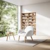 Qokori 100% Solid  Beech Wood Chair Frame,Sherpa Chair,Faux Wool White lounge chair,Chairs for Bedrooms 
Living Room"