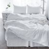 4 Pcs California King Bed Set, Premium Linen Bedding Sheets & Pillowcases, California King Bed in a Bag, White Bedding Sheet & Pillowcase Sets