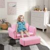 Kids Sofa Set with Footstool-Pink