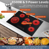 8500W electromagnetic cooker 30in built-in 5 burner without electromagnetic field radiation LED display 9 kinds of power glass pot, ceramic pot, metal