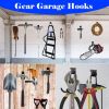 Utility tools, garages, ladders, wall racks, brackets, outdoor garage hooks 12-piece, heavy-duty steel tool wall storage hooks with non-slip coating,