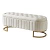 2-Pieces Bedroom Sets Full Size Upholstered LED Platform Bed with Storage Ottoman-Velvet