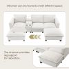 [VIDEO provided][New]109*57"Modern Sectional Cloud Sofa with Console,USB Charging Port,Reading Light,Cup Holder,4 Seat Chenille Modular Couch,Storable