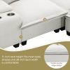 [VIDEO provided][New]109*57"Modern Sectional Cloud Sofa with Console,USB Charging Port,Reading Light,Cup Holder,4 Seat Chenille Modular Couch,Storable