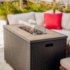 43" Fire Pit Table with Glass Shield with cover