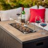 43" Fire Pit Table with Glass Shield with cover