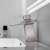 Waterfall showerhead LED bathroom faucet, single handle bathroom sink sink faucet in Black