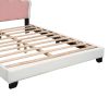 Full size Upholstered Princess Bed With Crown Headboard,Full Size Platform Bed with Headboard and Footboard