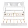 Twin Size House Bed Wood Bed with Twin Size Trundle