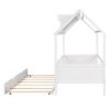 Twin Size House Bed Wood Bed with Twin Size Trundle