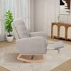 25.4"W Rocking Chair for Nursery, High Back Glider Chair with Retractable Footrest, Side Pocket, Rocking Accent Armchair with Rubber Wood Legs for Liv
