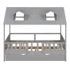 Twin Size House Bed Wood Bed with Twin Size Trundle