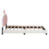 Twin size Upholstered Princess Bed With Crown Headboard,Twin Size Platform Bed with Headboard and Footboard