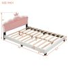 Full size Upholstered Princess Bed With Crown Headboard,Full Size Platform Bed with Headboard and Footboard