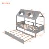 Twin Size House Bed Wood Bed with Twin Size Trundle