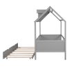 Twin Size House Bed Wood Bed with Twin Size Trundle