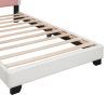 Twin size Upholstered Princess Bed With Crown Headboard,Twin Size Platform Bed with Headboard and Footboard