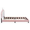 Full size Upholstered Princess Bed With Crown Headboard,Full Size Platform Bed with Headboard and Footboard