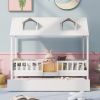 Twin Size House Bed Wood Bed with Twin Size Trundle